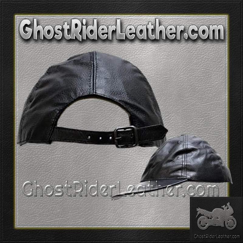 Leather Baseball Cap with Adjustable Back - SKU AC006-DL