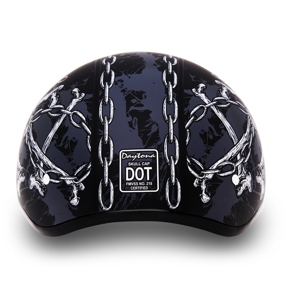 DOT Motorcycle Helmet - Skull - Chains - Shorty - D6-SC-DH