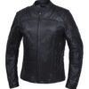 Leather Motorcycle Jacket - Women's - Reflective Wings - Studs Design - 6824-RF-UN