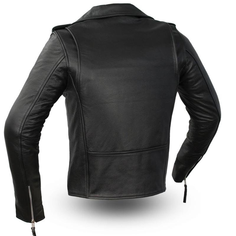 Leather Motorcycle Jacket - Women's - Black - Rockstar - FIL182CHMZ-FM