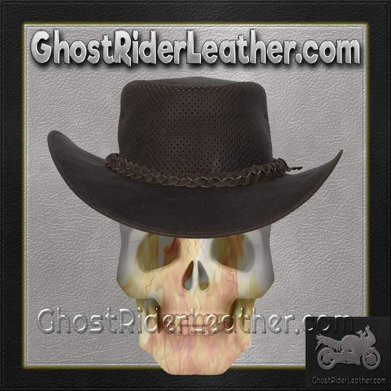 Brown Leather Gambler Hat / SKU GRL-HAT11-11-DL