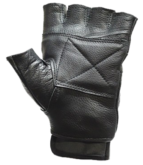 Leather Motorcycle Gloves - Fingerless - Biker - GL2008-DL