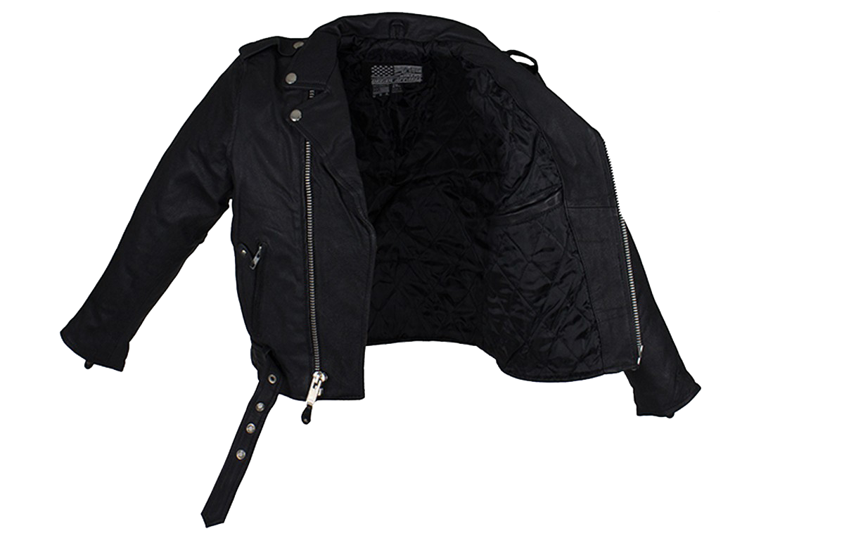 Leather Motorcycle Jacket - Kid's Teens - Biker - KD342-TEEN-DL
