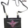 Leather Belt Bag - Pink - Gun Pocket - Tribal Heart Design - Handbag - BAG36-EBL1-PINK-DL