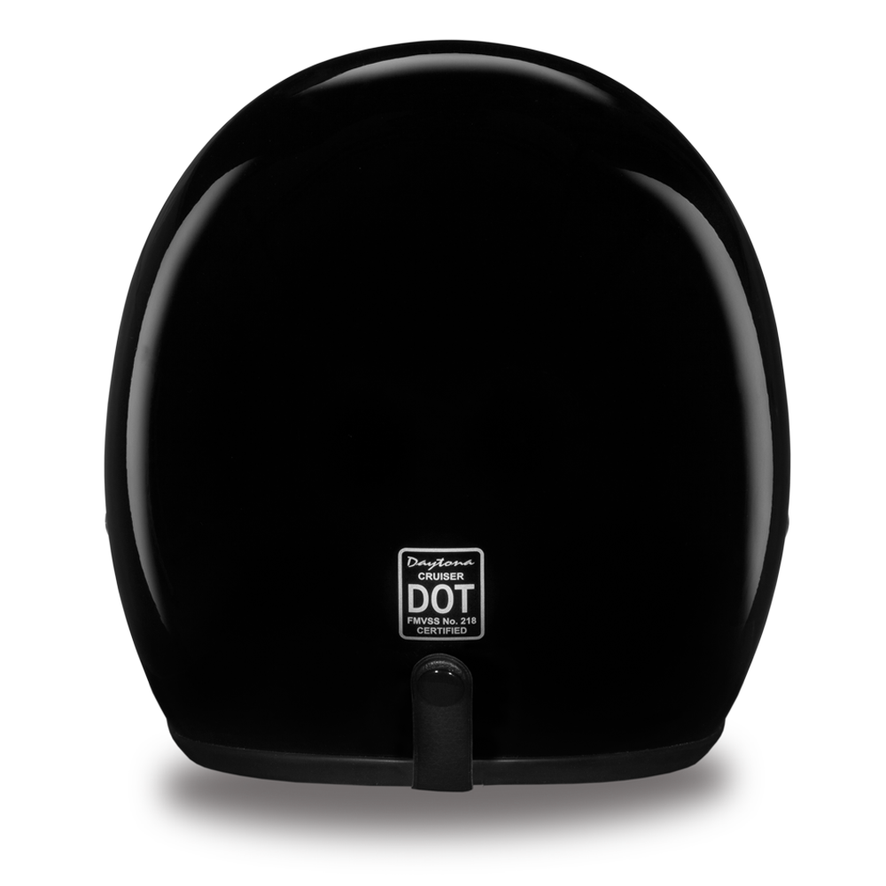 DOT Motorcycle Helmet - Dull or Gloss Black - Open Face - 3/4 - DC1-DH