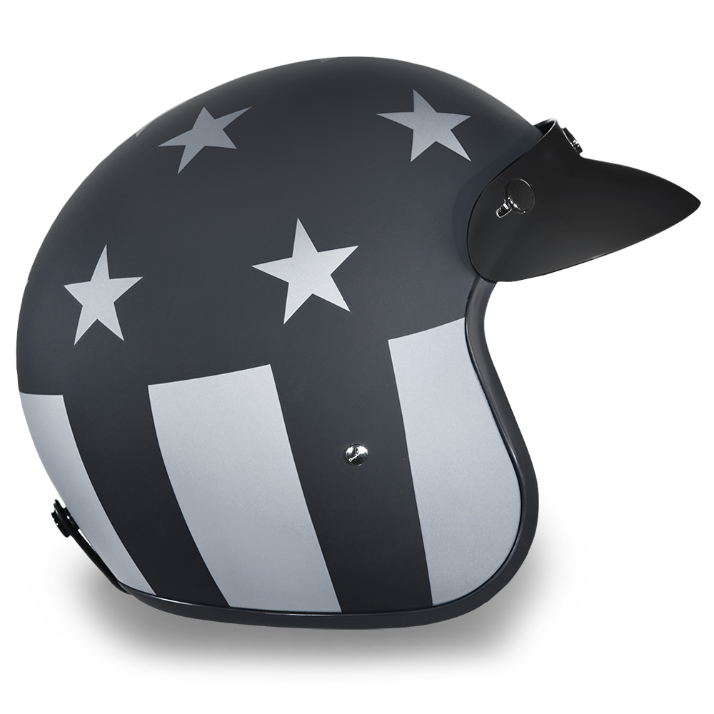DOT Motorcycle Helmet - Captain America Stealth - Open Face - DC6-CAS-DH