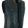 Leather Motorcycle Vest - Men's - Up To Size 8XL - Diamond Quilting - Big and Tall - DS199-DS Leather Motorcycle Vest - Men's - Up To Size 8XL - Diamond Quilting - Big and Tall - DS199-DS