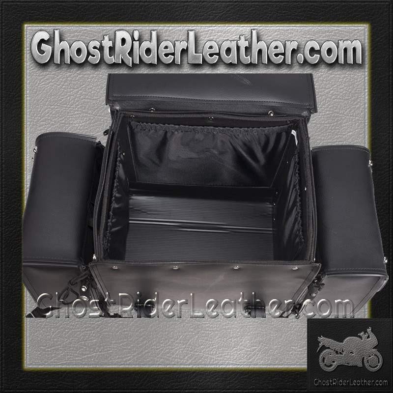 Large Sissy Bar Bag with Studs For Motorcycle Storage - SKU SB3-DL