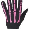 Skeleton Mechanics Gloves in Black and Pink - Similar to Storage Wars Barry Weiss - GL2045-PINK-DL