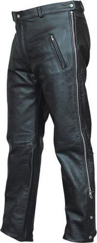 Leather Chap Pants - Men's - Zipper Pockets - Motorcycle - AL2510-AL