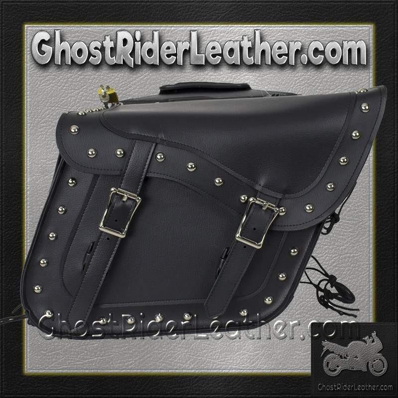 Saddlebags - PVC - Studs - Gun Pockets - Zip Off - SD4090-PV-DL