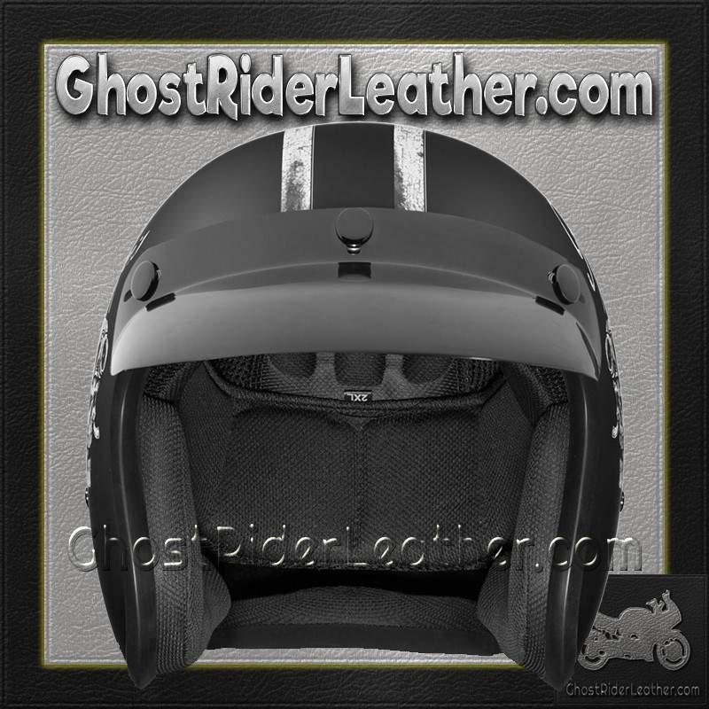 DOT Motorcycle Helmet - Flying Aces - Open Face - Cruiser - DC6-FAC-DH