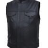 Leather Motorcycle Vest - Men's - SOA Club - Up To Size 8XL - 6655-NK-UN