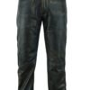 Leather Pants - Men's - Distressed Brown - Five Pockets - Motorcycle - C500-12-NK-DL