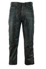 Leather Pants - Men's - Distressed Brown - Five Pockets - Motorcycle - C500-12-NK-DL