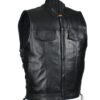 Leather Motorcycle Vest - Men's - Up To Size 64 - Club - MV9320-ZIP-11-DL