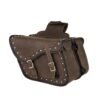 Saddlebags - Leather - Vintage Brown - Studs - Motorcycle Luggage - SD4065-STUD-BRN24-DL