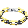 Motorcycle Chain Bracelet - Unisex - Stainless Steel - Yellow and Black - BR23-DL