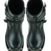 Leather Motorcycle Boots - Women's - Black - Side Zippers - DS9767-DS