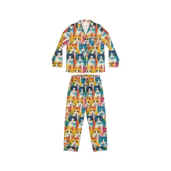 Colorful Cats - Multiple Colors - Women's Satin Pajamas (AOP)