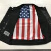 Men's Leather Vest with USA Flag Liner From Unik - SKU 6665-USA-UN