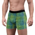 Burlap Texture - Blue to Green Gradient - Men's Boxer Briefs (AOP)