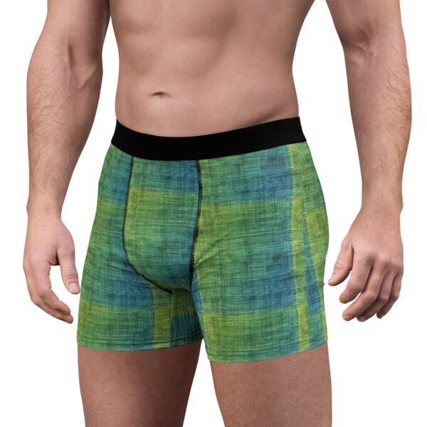 Burlap Texture - Blue to Green Gradient - Men's Boxer Briefs (AOP)