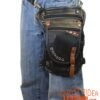 Leather Thigh Bag - Gun Pocket - Black - Touch of Brown - Motorcycle - AC1029-11-BRN3T-DL