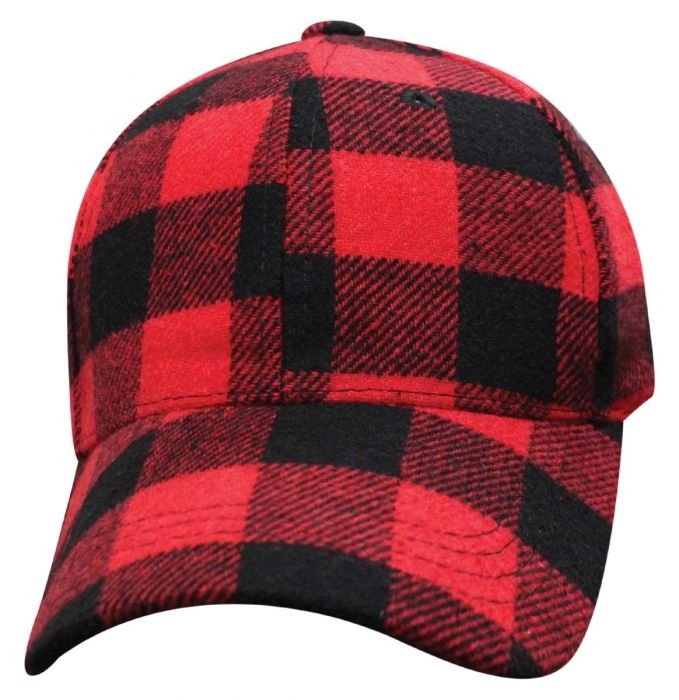 Buffalo Plaid - Baseball Cap - Red and Black - SKU 68PLB-BFP-DS