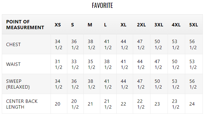 Size chart for favorite women's leather motorcycle jacket.