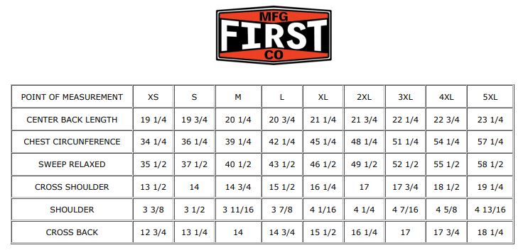 Size Chart for Ludlow - Canvas - Women's Textile Club Style Motorcycle Vest - SKU GRL-FIL516CNVS-FM